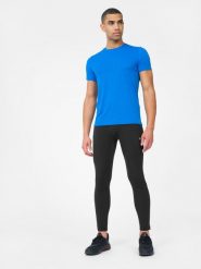 4F Legginsy treningowe szybkoschnące męskie M. Czarne legginsy długie sportowe 4F, m, bez wzorów, z dzianiny, na fitness i siłownię. Za 149.99 zł.