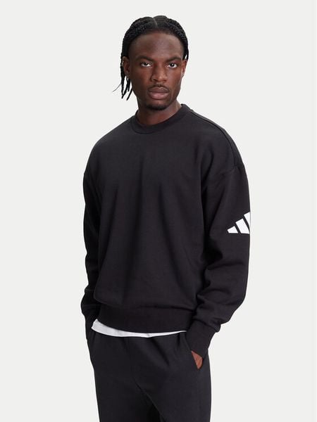 Adidas Bluza Essentials JF3542 Czarny Loose Fit. Czarne bluzy Adidas, l, bez wzorów, z bawełny, bez kaptura. Za 239.99 zł.