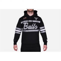 Bluza sportowa męska Mitchell & Ness Chicago Bulls. Czarne bluzy z kapturem Mitchell & Ness, m, bez wzorów, z kapturem. Za 672.00 zł.