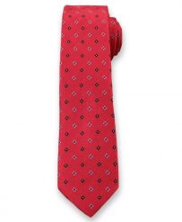 Wyrazisty Krawat Męski w Kwiaty - 6 cm - Angelo di Monti, Czerwony. Czerwone krawaty i muchy Angelo di Monti, bez wzorów. Za 45.00 zł.