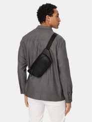 HUGO Nerka Ethon 2.0 50563648 Czarny. Czarne saszetki i nerki Hugo, bez wzorów, ze skóry. Za 629.99 zł.