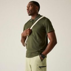 Męska koszulka polo Maverik V Quick Drying. Brązowe koszulki polo Regatta, m, bez wzorów, z poliesteru, bez kołnierzyka, bez ramiączek. Za 89.99 zł.