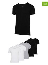 Fila Koszulki (5 szt.) w kolorze czarnym, białym i szarym rozmiar: M. Białe bezrękawniki Fila, m, bez wzorów, bez kołnierzyka, bez ramiączek. Za 187.99 zł.