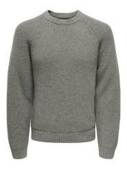 ONLY & SONS Sweter "Litus" w kolorze szarym rozmiar: M. Szare swetry nierozpinane Only & Sons, m, bez wzorów, z wełny, bez kołnierzyka, bez ramiączek. Za 101.70 zł.