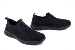 RIEKER B7796-01 black, półbuty męskie. Czarne eleganckie półbuty Rieker, bez wzorów, bez obcasa, bez zapięcia. Za 369.90 zł.