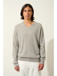 AUTHENTIC CASHMERE Kaszmirowy sweter "Timeo" w kolorze jasnoszarym rozmiar: L. Szare swetry nierozpinane AUTHENTIC CASHMERE, l, bez wzorów, z kaszmiru, bez kołnierzyka, bez ramiączek. Za 216.73 zł.
