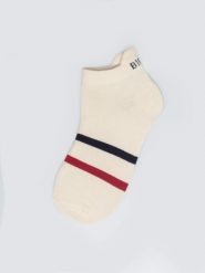 Stopki męskie z dwoma paskami białe Sherlock 100. Białe skarpetki sportowe BIG STAR, bez wzorów, z bawełny. Za 19.99 zł.