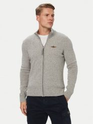 Aeronautica Militare Kardigan 262MA1646UL00924 Szary Regular Fit. Szare swetry rozpinane Aeronautica Militare, m, bez wzorów, z wełny, bez kołnierzyka, bez ramiączek. Za 799.99 zł.