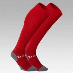 Skarpetki do piłki nożnej Kipsta Viralto Club. Czerwone skarpety KIPSTA, bez wzorów, z bawełny. Za 29.99 zł.