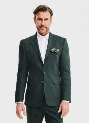 PAKO LORENTE – Gładka marynarka garniturowa w kolorze zielonym. Zielone garnitury Pako Lorente, m, bez wzorów, z elastanu. Za 699.99 zł.