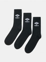 Prążkowane wysokie skarpetki sportowe 3 pack Umbro - czarny. Czarne skarpetki sportowe Sinsay, bez wzorów, prążkowane. Za 22.99 zł.
