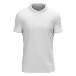 Męska, Rozciągliwa Koszulka Polo. Białe koszulki polo Stedman, m, bez wzorów, bez kołnierzyka, bez ramiączek. Za 101.99 zł.