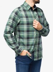 Koszula turystyczna męska Fjallraven Fjallglim Shirt. Zielone koszule Fjällräven, m, bez wzorów, z materiału, bez kołnierzyka, bez ramiączek. Za 489.49 zł.