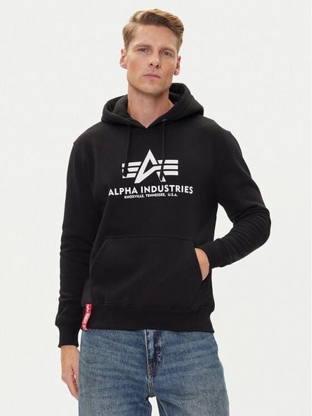 Alpha Industries Bluza Basic 178312 Czarny Regular Fit. Czarne bluzy Alpha Industries, m, bez wzorów, z bawełny, bez kaptura. Za 199.99 zł.