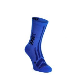Skarpety turystyczne X-Socks Hike Discover Crew. Niebieskie skarpety X-Socks, bez wzorów. Za 90.99 zł.