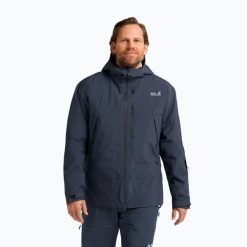 Kurtka narciarska męska Jack Wolfskin Flowline Pro 2L Ins. Niebieskie kurtki narciarskie i snowboardowe Jack Wolfskin, l, bez wzorów, narciarskie. Za 1,129.00 zł.