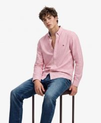 Superdry Preppy Oxford Koszula z długim rękawem z bawełny organicznej. Brązowe koszule Superdry, xl, bez wzorów, z bawełny, bez kołnierzyka, bez ramiączek. Za 301.95 zł.