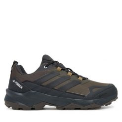 Trekkingi adidas. Brązowe trekkingi Adidas, bez wzorów, z gore-texu, bez zapięcia. Za 469.99 zł.