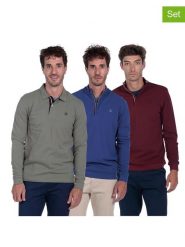 The Time of Bocha Koszulki polo (3 szt.) w kolorze niebiesko-szaro-bordowym rozmiar: M. Czerwone koszulki polo The Time of Bocha, m, bez wzorów, z bawełny, bez kołnierzyka, bez ramiączek. Za 260.99 zł.