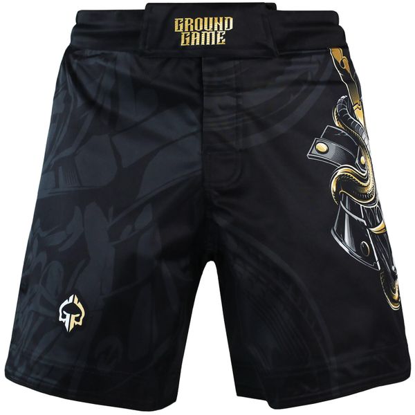 Spodenki do MMA męskie Ground Game Oni Samurai. Czarne szorty GROUND GAME, m, bez wzorów, sportowe. Za 189.99 zł.