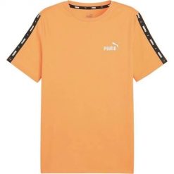 Koszulka sportowa męska Puma Esentail. Brązowe t-shirty sportowe Puma, bez wzorów, z bawełny, bez ramiączek, na fitness i siłownię. Za 89.00 zł.