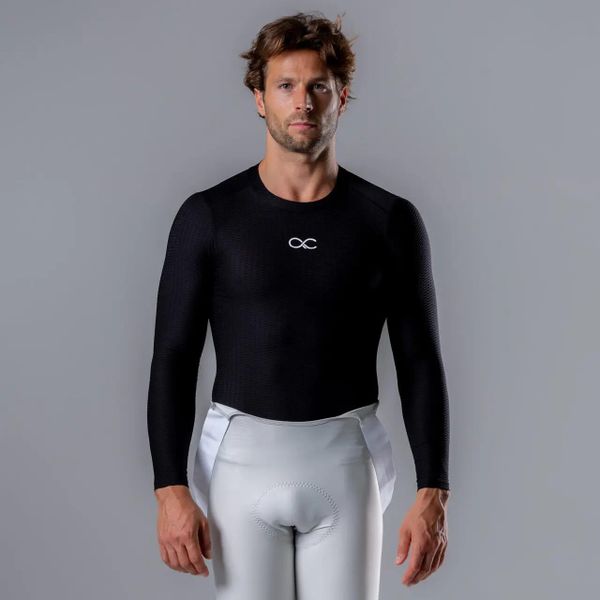 Męska Base Layer Koszulka Termoaktywna Kolarska Długi Rękaw. Czarne bielizna termoaktywna ACELERA, l, bez wzorów, z materiału, bez ramiączek, na fitness i siłownię. Za 149.99 zł.