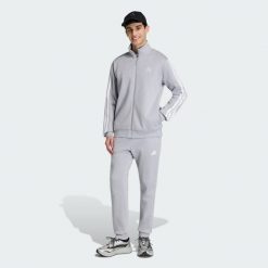 Dres 3-Stripes Fleece. Szare komplety dresowe Adidas, uniwersalny, bez wzorów, z dresówki, bez ramiączek. Za 369.00 zł.