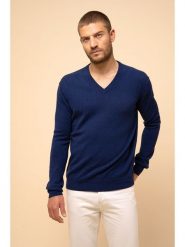Just Cashmere Kaszmirowy sweter "Tom" w kolorze granatowym rozmiar: M. Niebieskie swetry nierozpinane Just Cashmere, m, bez wzorów, z kaszmiru, bez kołnierzyka, bez ramiączek. Za 426.99 zł.