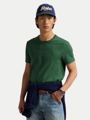 Polo Ralph Lauren T-Shirt 710671438425 Zielony Custom Slim Fit. Zielone koszulki polo Polo Ralph Lauren, m, bez wzorów, z bawełny, bez kołnierzyka, bez ramiączek. Za 339.99 zł.