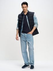 Koszulka męska v-neck z bawełny supima granatowa Supiclassicov 403. Niebieskie t-shirty BIG STAR, l, bez wzorów, z bawełny, bez kołnierzyka, bez ramiączek. Za 119.99 zł.