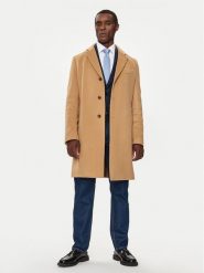 Boss Płaszcz wełniany H-Hyde 50525739 Beżowy Slim Fit. Brązowe płaszcze Boss, na zimę, m, bez wzorów, z wełny, bez kaptura. Za 2,799.00 zł.