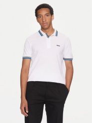 Boss Polo Paddy 50469055 Biały Regular Fit. Białe koszulki polo Boss, m, bez wzorów, z bawełny, bez kołnierzyka, bez ramiączek. Za 289.99 zł.