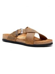 Comfortfusse Skórzane klapki w kolorze jasnobrązowym rozmiar: 41. Brązowe klapki Comfortfüße, ze skóry. Za 252.99 zł.