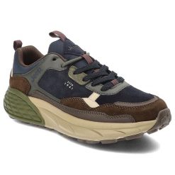 Granatowe Sneakersy Jeep Modne Obuwie Męskie. Niebieskie buty sportowe casual Jeep, bez wzorów, z materiału, bez zapięcia. Za 349.00 zł.