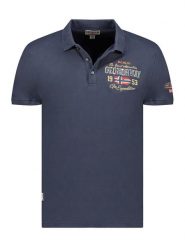 Geographical Norway Koszulka polo "Kapuccino" w kolorze granatowym rozmiar: S. Niebieskie koszulki polo Geographical Norway, s, bez wzorów, z bawełny, bez kołnierzyka, bez ramiączek. Za 88.43 zł.