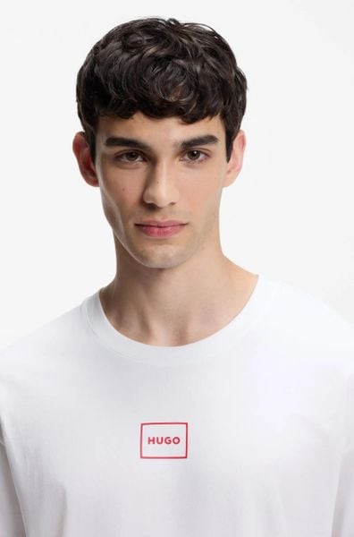 Koszulka do spania męska Hugo Loungewear Laze. Białe piżamy HUGO BOSS, l, bez wzorów, z bawełny, bez ramiączek. Za 149.00 zł.