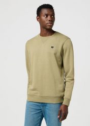MESKA BLUZA WRANGLER SIGN OFF CREW ALOE 112371463. Bluzy Wrangler, m, bez wzorów, bez kaptura. Za 189.99 zł.