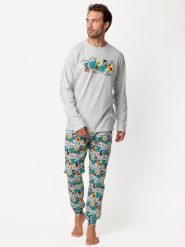 Disney Piżama "Disney" w kolorze jasnoszaro-turkusowym rozmiar: XL. Szare piżamy Disney, xl, bez wzorów, z bawełny, bez ramiączek. Za 165.99 zł.