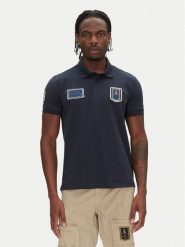 Aeronautica Militare Polo 251PO1851P344 Granatowy Regular Fit. Niebieskie koszulki polo Aeronautica Militare, m, bez wzorów, z bawełny, bez kołnierzyka, bez ramiączek. Za 479.99 zł.