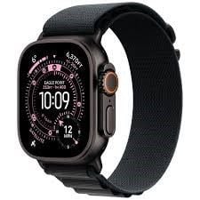 Zegarek Apple Watch Ultra 3 GPS + Cellular 49mm Czarna koperta tytanowa z czarną opaską Alpine - mały. Czarne zegarki smartwatch Apple, bez wzorów. Za 4,454.99 zł.