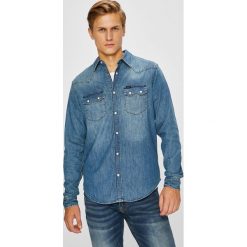 Lee - Koszula Rider. Niebieskie koszule Lee, l, bez wzorów, z bawełny, bez kołnierzyka, bez ramiączek. W wyprzedaży za 279.90 zł.