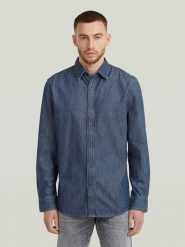 G-Star Koszula dżinsowa - Slim fit - w kolorze niebieskim rozmiar: XL. Niebieskie koszule G-Star, xl, bez wzorów, z bawełny, bez kołnierzyka, bez ramiączek. Za 156.61 zł.