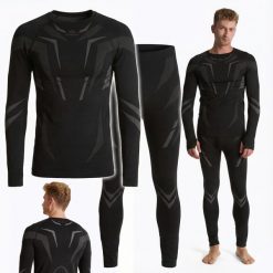 Komplet bielizny termoaktywnej męskiej KADVA ALPINESTEP COOLMAX THERMAL PRO DRY. Czarne bielizna termoaktywna KADVA, m, bez wzorów, bez ramiączek, narciarskie. Za 149.99 zł.