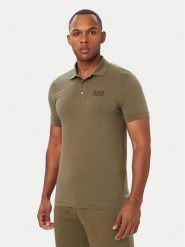 EA7 Emporio Armani Polo 8NPF14 PJVQZ U7014 Khaki Regular Fit. Brązowe koszulki polo EA7 Emporio Armani, m, bez wzorów, z bawełny, bez kołnierzyka, bez ramiączek. Za 374.99 zł.