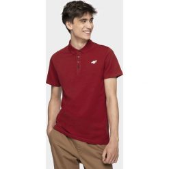 Koszulka polo męska TSM010 - burgund. Czerwone koszulki polo 4F, m, bez wzorów, z dzianiny, bez kołnierzyka, bez ramiączek. W wyprzedaży za 69.99 zł.