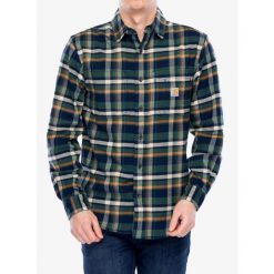 Koszula męska Carhartt Flannel L/S Plaid Shirt. Niebieskie koszule Carhartt, l, bez wzorów, bez kołnierzyka, bez ramiączek. Za 314.99 zł.