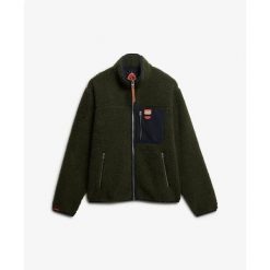 Polar zapinany na zamek błyskawiczny Superdry Vintage. Zielone bluzy z polaru Superdry, m, bez wzorów, z polaru, bez kaptura. Za 417.80 zł.