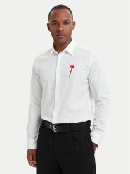 HUGO Koszula Emero 50566268 Biały Relaxed Fit. Białe koszule Hugo, m, bez wzorów, z bawełny, bez kołnierzyka, bez ramiączek. Za 449.99 zł.