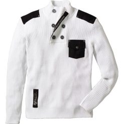 Sweter "Slim fit" bonprix biały. Swetry nierozpinane marki bonprix. Za 59.99 zł.