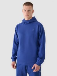 4F Bluza dresowa nierozpinana z kapturem męska - granatowa XXL. Niebieskie bluzy z kapturem 4F, m, bez wzorów, z bawełny, z kapturem. W wyprzedaży za 99.99 zł.